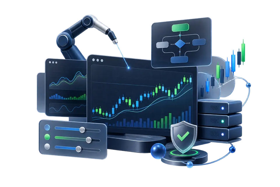 Automatiseret trading med strategi, backtesting og risikostyring